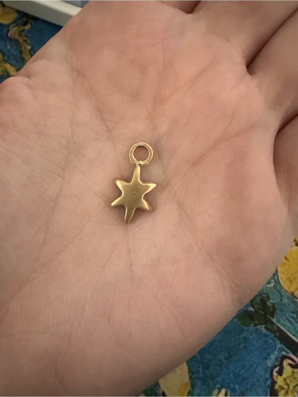 Solid 10k yellow gold star charm pendant